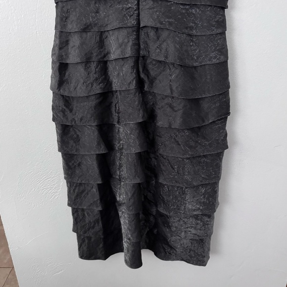 Adrianna Papell layered formal dress shimmery charcoal Size 4 - Picture 8 of 9